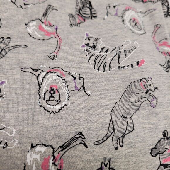 Spotted Zebra Girls Casual Zoo Animals Printed Gray Leggings Size Large (10) - Picture 3 of 9